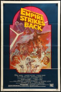 7y242 EMPIRE STRIKES BACK NSS style 1sh R1982 George Lucas sci-fi classic, cool artwork by Tom Jung!
