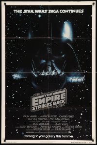 7y243 EMPIRE STRIKES BACK NSS advance 1sh 1980 George Lucas, Darth Vader head in space!