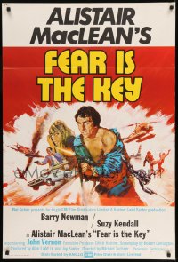 7y258 FEAR IS THE KEY English 1sh 1973 Alistair MacLean, art of Barry Newman & Suzy Kendall!