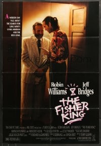 7y267 FISHER KING DS 1sh 1991 Jeff Bridges & Robin Williams searching for sanity!