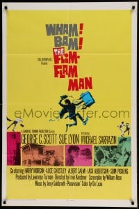7y272 FLIM-FLAM MAN 1sh 1967 different Grinsson art of George C. Scott, Sue Lyon & Sarrazin!