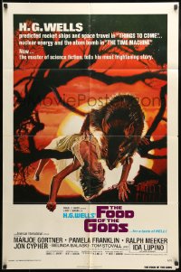 7y276 FOOD OF THE GODS int'l 1sh 1976 artwork of giant rat feasting on dead girl by Drew Struzan!