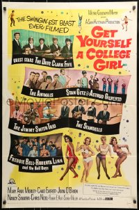 7y306 GET YOURSELF A COLLEGE GIRL 1sh 1964 hip-est happiest rock & roll show, Dave Clark 5 & more!