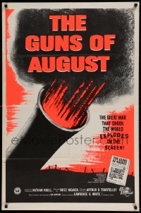 7y333 GUNS OF AUGUST 1sh R1960s World War I documentary, narrated by Fritz Weaver!