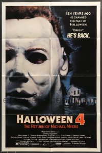 7y337 HALLOWEEN 4 1sh 1988 Ten years ago he changed Halloween. tonight Michael Myers is back!