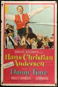 7y341 HANS CHRISTIAN ANDERSEN style A 1sh 1953 cool montage of Danny Kaye, Zizi Jeanmarie & cast!