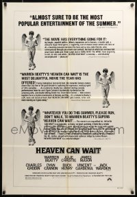 7y353 HEAVEN CAN WAIT 1sh 1978 great images of angel Warren Beatty, many good reviews!