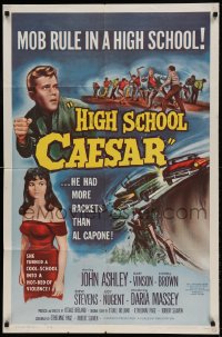 7y365 HIGH SCHOOL CAESAR 1sh 1960 teen gangster had more rackets than Al Capone, hot Daria Massey!