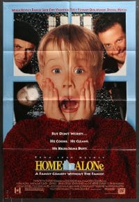 7y371 HOME ALONE DS 1sh 1990 classic Macaulay Culkin, Daniel Stern, Joe Pesci!