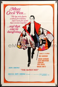 7y372 HONEY POT style B 1sh 1967 colorful art of Rex Harrison, Susan Hayward & top cast!