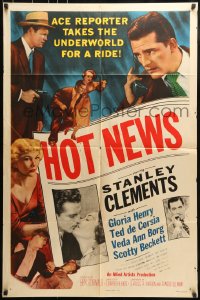 7y381 HOT NEWS 1sh 1953 ace reporter Stanley Clements, cool newspaper artwork!