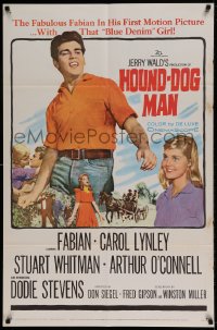 7y386 HOUND-DOG MAN 1sh 1959 Fabian starring in his first movie with pretty Carol Lynley!