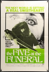 7y389 HOUSE OF TERROR 1sh 1972 The Five at the Funeral, she's a real sweetheart!