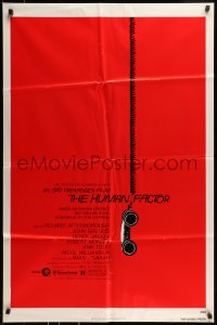 7y394 HUMAN FACTOR 1sh 1980 Otto Preminger, cool art of hanging telephone by Saul Bass!