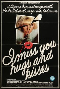 7y402 I MISS YOU HUGS & KISSES 26x38 1sh 1978 Elke Sommer, Donald Pilon, bizarre love & strange death!