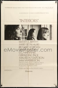 7y414 INTERIORS style B 1sh 1978 Diane Keaton, Mary Beth Hurt, directed by Woody Allen!