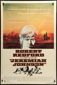 7y430 JEREMIAH JOHNSON style B 1sh 1972 art of Robert Redford, directed by Sydney Pollack!