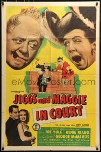 7y434 JIGGS & MAGGIE IN COURT 1sh 1948 Joe Yule & Riano + signed George McManus cartoon art!