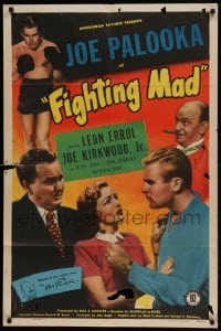 7y437 JOE PALOOKA IN FIGHTING MAD 1sh 1948 boxing Joe Kirkwood Jr. as Ham Fisher's Joe Palooka!