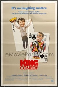 7y448 KING OF COMEDY 1sh 1983 Robert DeNiro, Martin Scorsese, Jerry Lewis, cool playing card art!