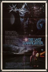 7y466 LAST STARFIGHTER 1sh 1984 Catherine Mary Stewart & Lance Guest as video game pilot!