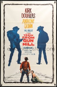 7y467 LAST TRAIN FROM GUN HILL 1sh R1964 Kirk Douglas, Anthony Quinn, directed by John Sturges!