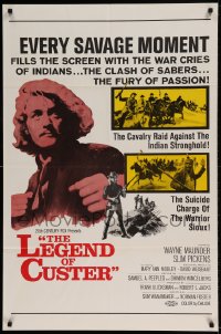 7y471 LEGEND OF CUSTER int'l 1sh 1967 Wayne Maunder leads the cavalry raid against the Indians!