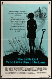 7y479 LITTLE GIRL WHO LIVES DOWN THE LANE 1sh 1977 Jodie Foster has an unspeakable secret!