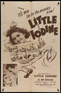 7y480 LITTLE IODINE 1sh 1946 from Jimmy Hatlo comic strip, cute Jo Ann Marlowe in the title role!