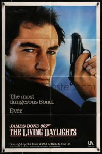7y485 LIVING DAYLIGHTS teaser 1sh 1987 Timothy Dalton as the most dangerous James Bond ever!