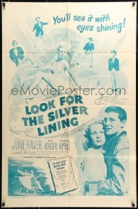 7y490 LOOK FOR THE SILVER LINING 1sh R1956 June Haver & Ray Bolger dancing, Gordon MacRae!