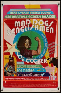 7y504 MAD DOGS & ENGLISHMEN 1sh 1971 Joe Cocker, rock 'n' roll, cool poster design!