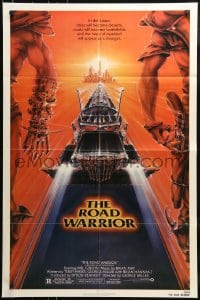 7y505 MAD MAX 2: THE ROAD WARRIOR 1sh 1982 Mel Gibson returns in the title role, art by Commander!