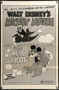 7y511 MAIL PILOT 1sh R1974 Walt Disney, wacky art of pilot Mickey Mouse, uncensored!