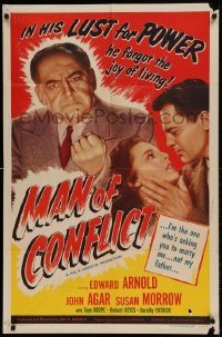 7y516 MAN OF CONFLICT 1sh 1953 Edward Arnold, in his lust for power he forgot the joy of living!