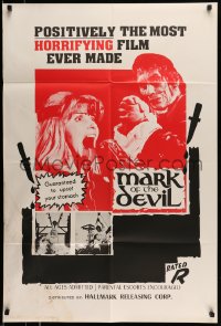 7y524 MARK OF THE DEVIL 1sh 1972 Hexen bis aufs Blut gequalt, horrifying exorcism!