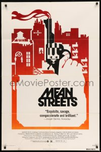 7y537 MEAN STREETS 1sh 1973 Robert De Niro, Martin Scorsese, cool artwork of hand holding gun!