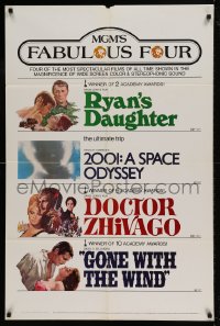 7y542 MGM'S FABULOUS FOUR 1sh 1971 Ryan's Daughter, 2001, Doctor Zhivago & Gone With the Wind!