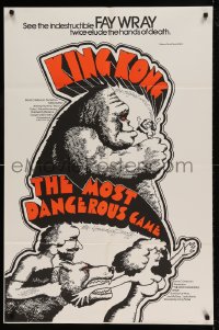 7y564 MOST DANGEROUS GAME/KING KONG 1sh 1960s Double Bill of King Kong & The Most Dangerous Game