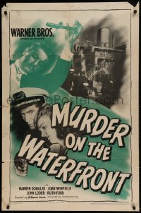 7y572 MURDER ON THE WATERFRONT 1sh 1943 Warren Douglas, Joan Winfield, naval thriller!