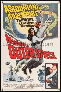 7y575 MUTINY IN OUTER SPACE 1sh 1964 wacky sci-fi, astounding adventure from the moon's center!