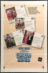7y585 NATIONAL LAMPOON'S EUROPEAN VACATION int'l 1sh 1985 art of Chevy Chase & cast by Enzo Sciotti!