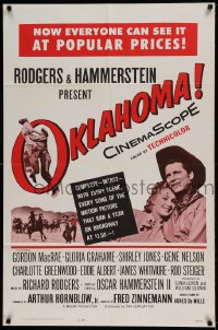 7y611 OKLAHOMA 1sh R1963 Gordon MacRae, Shirley Jones, Rodgers & Hammerstein musical!