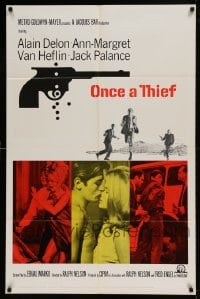 7y615 ONCE A THIEF 1sh 1965 super sexy Ann-Margret, Alain Delon, Van Heflin, Jack Palance!