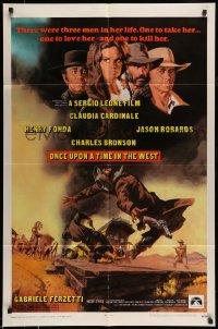 7y617 ONCE UPON A TIME IN THE WEST 1sh 1969 Sergio Leone, Cardinale, Fonda, Bronson, Robards!