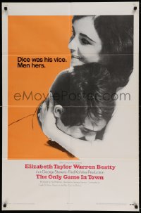 7y621 ONLY GAME IN TOWN int'l 1sh 1969 Elizabeth Taylor & Warren Beatty are in love in Las Vegas!