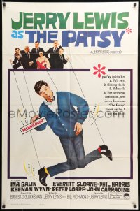 7y641 PATSY 1sh 1964 wacky image of Jerry Lewis hanging from strings like a puppet!