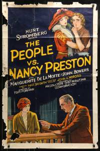 7y643 PEOPLE VS. NANCY PRESTON style B 1sh 1925 Marguerite De La Motte, John Bowers & Frankie Darro!