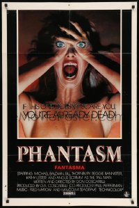 7y645 PHANTASM 1sh 1979 best completely different horror image of terrified naked woman!