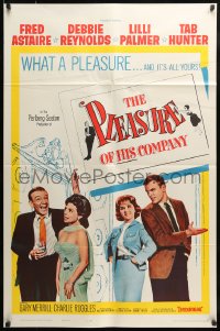 7y655 PLEASURE OF HIS COMPANY 1sh 1961 Fred Astaire, Debbie Reynolds, Lilli Palmer, Tab Hunter!
